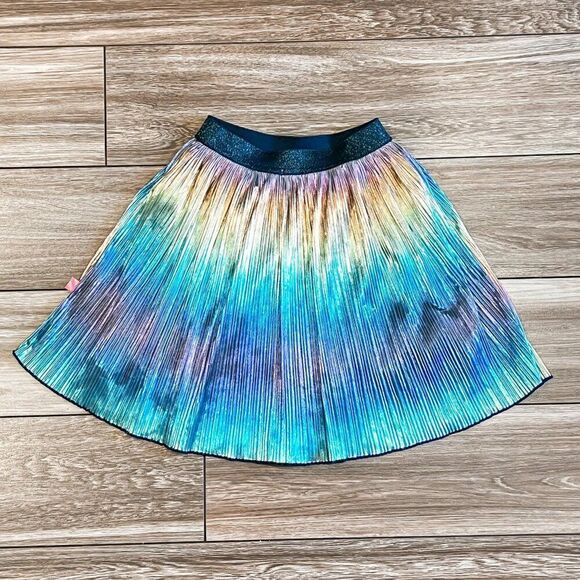 Billieblush Girls Pleated Metallic Iridescent Rainbow Skirt Size 5 - Picture 3 of 3